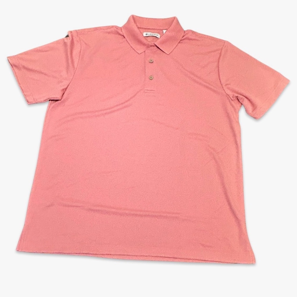 Cubavera Men's Salmon Colored Collar Short Sleeve Shirt Size Large